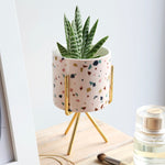 Lisa Angel: Terrazzo Print Mini Plant Pot & Stand. Now at My Life Handmade UK.