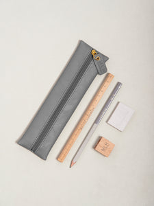 Dark Grey PU Leather Pencil Case - My Life Handmade