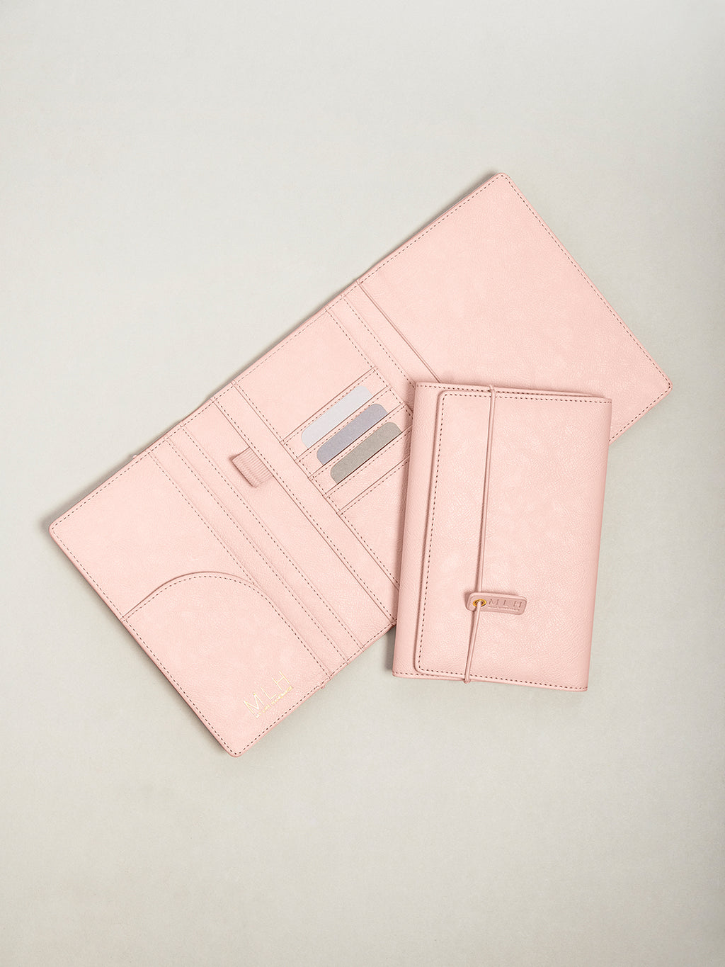 Pink PU Leather Passport Holder and Travel Document Wallet
