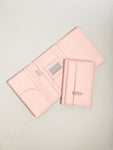 Pink PU Leather Passport Holder and Travel Document Wallet